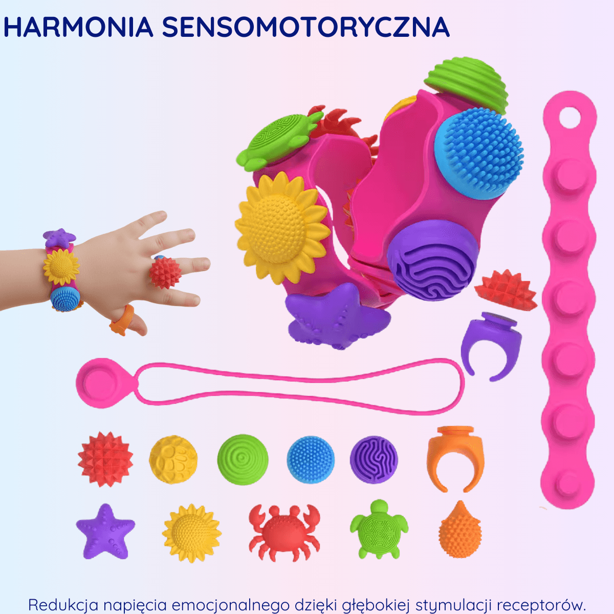 SENSI – Zestaw sensoryczny 22 szt. (bransoletki + pierścionki + naszyjnik)