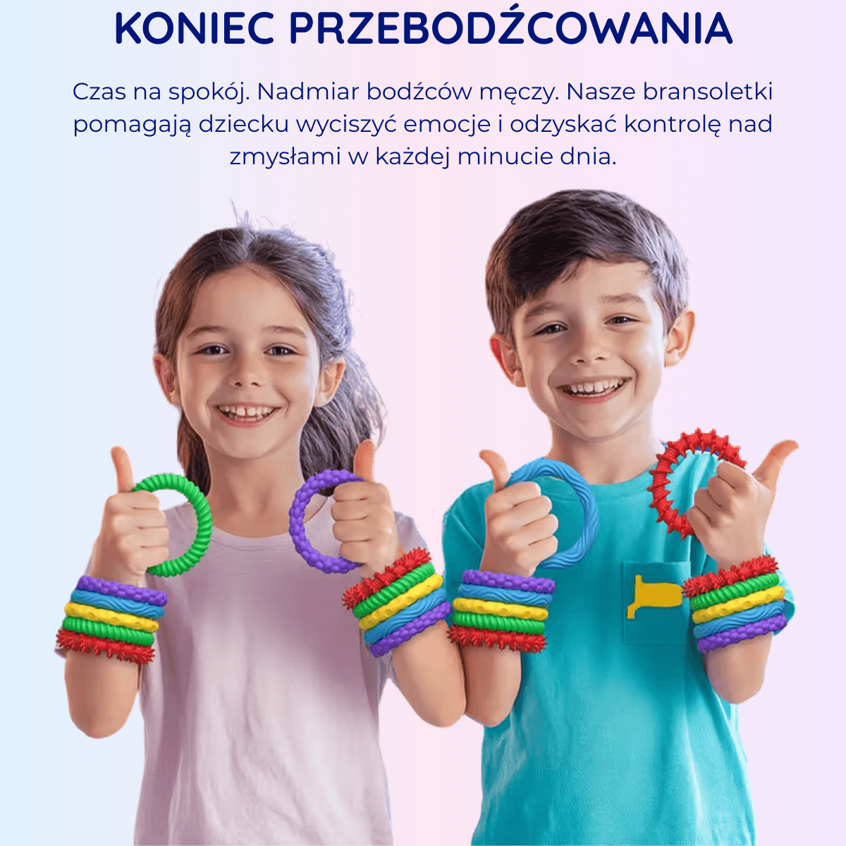 Bransi – 5 szt. sensoryczne bransoletki na stres i rozproszenie