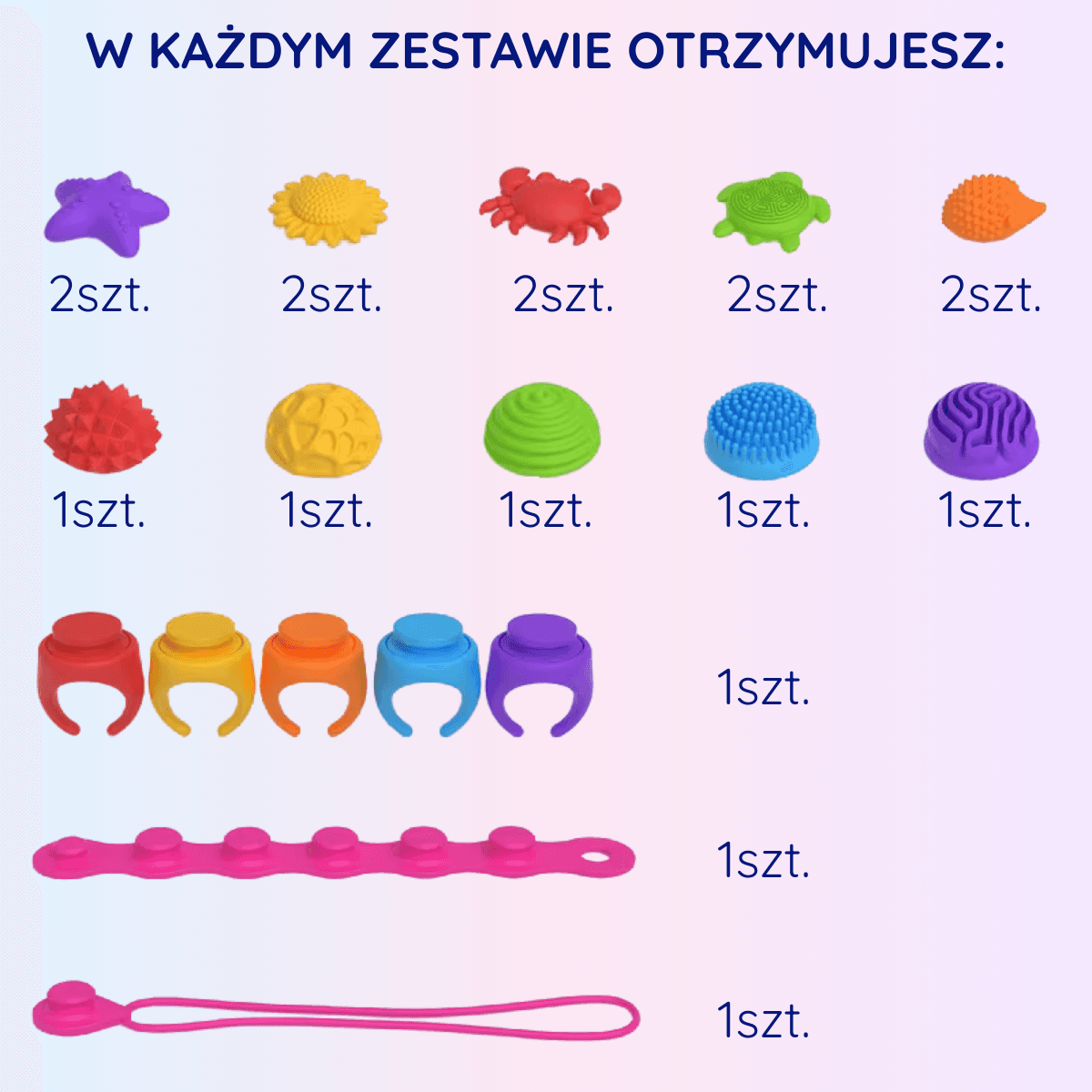 SENSI – Zestaw sensoryczny 22 szt. (bransoletki + pierścionki + naszyjnik)