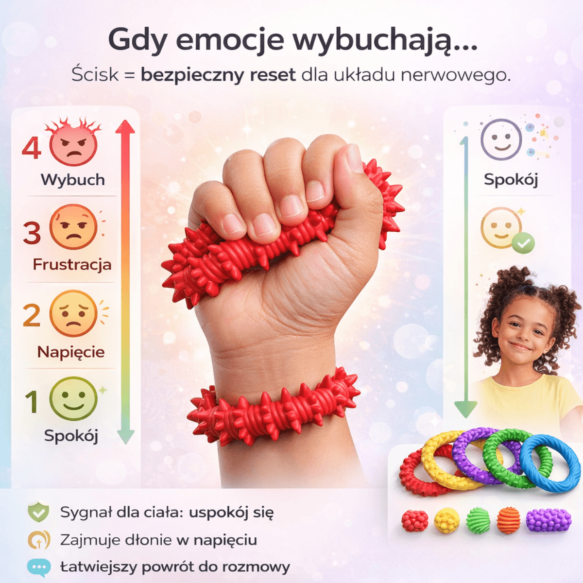 Bransi – 5 szt. sensoryczne bransoletki na stres i rozproszenie